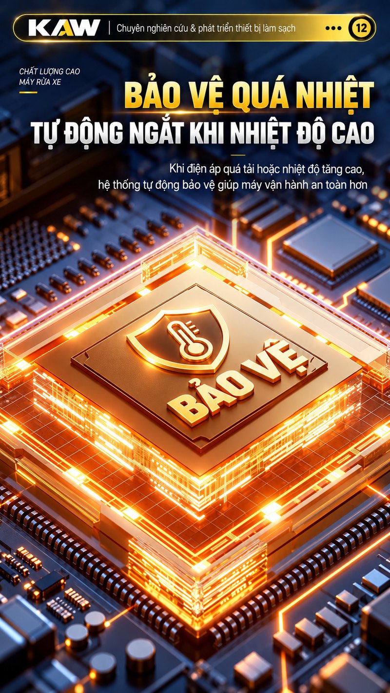 Bảo vệ quá nhiệt, tự động ngắt khi nhiệt độ cao