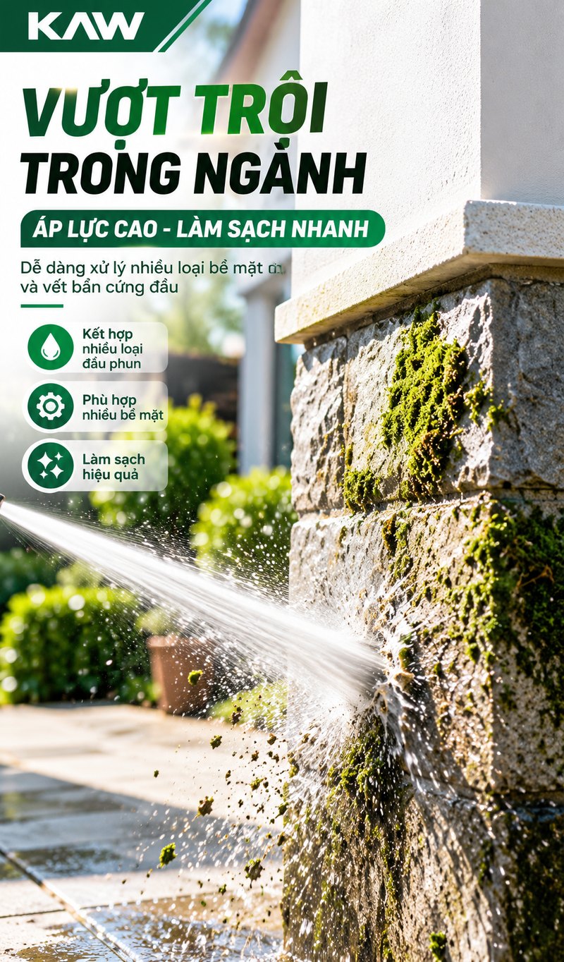 Áp lực cao, làm sạch nhanh