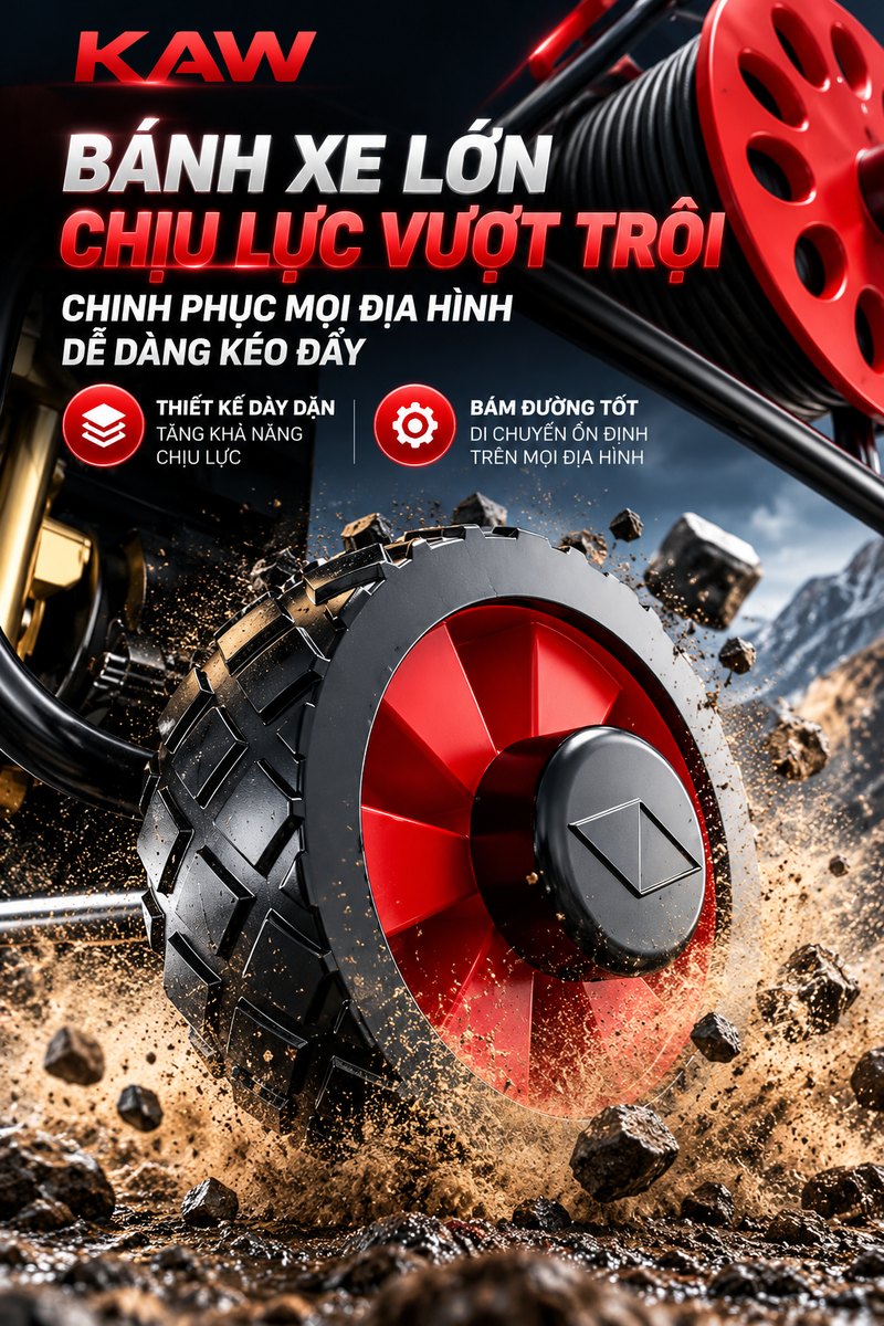 Bánh xe lớn chịu lực vượt trội