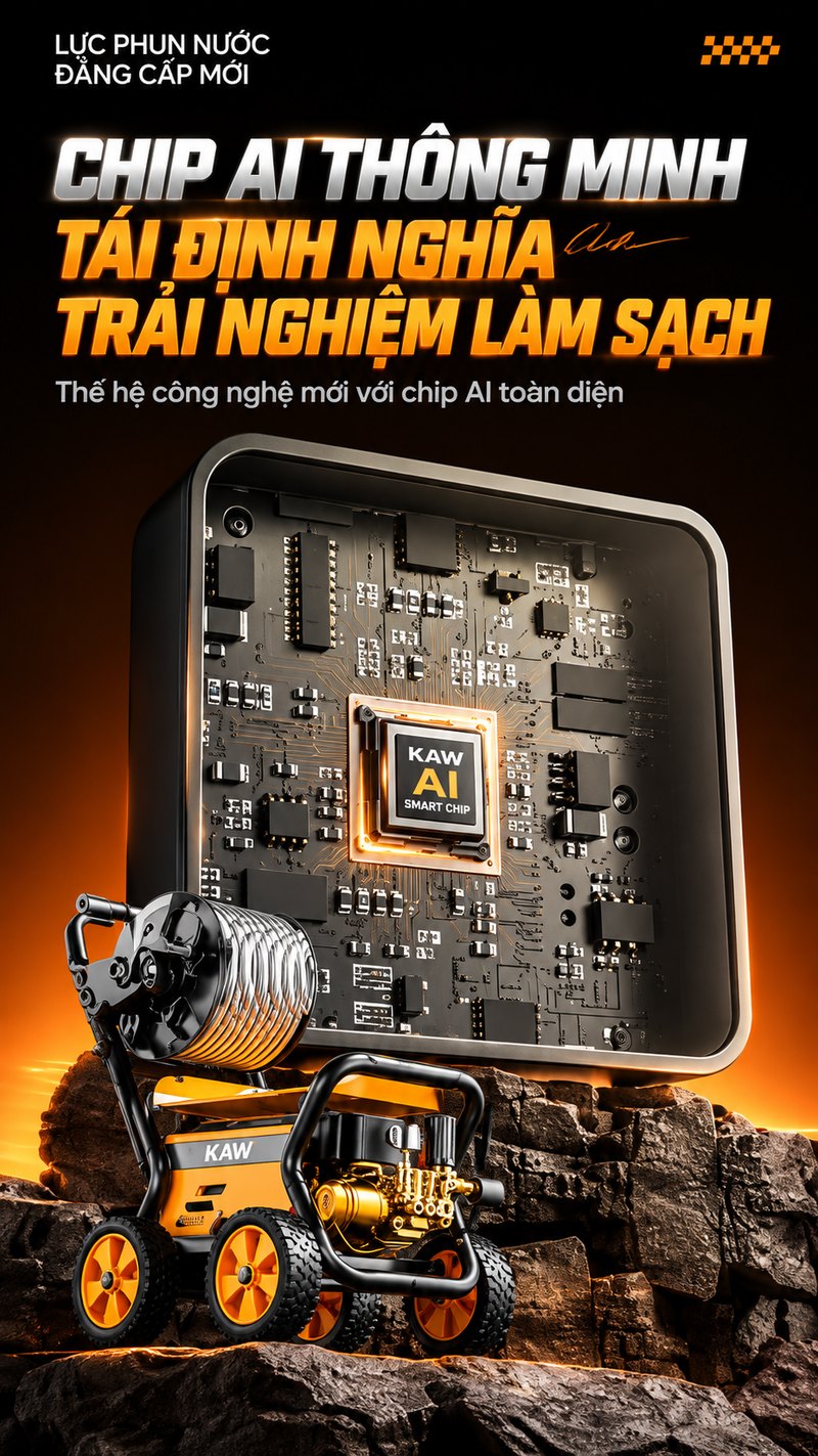 Chip AI thông minh máy rửa xe KAW M9