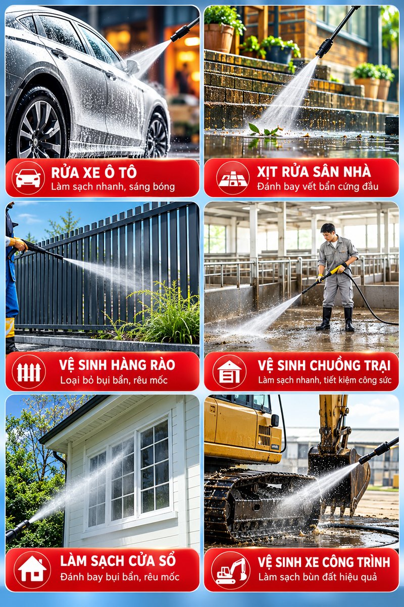 Ứng dụng máy rửa xe KAW PRO-880