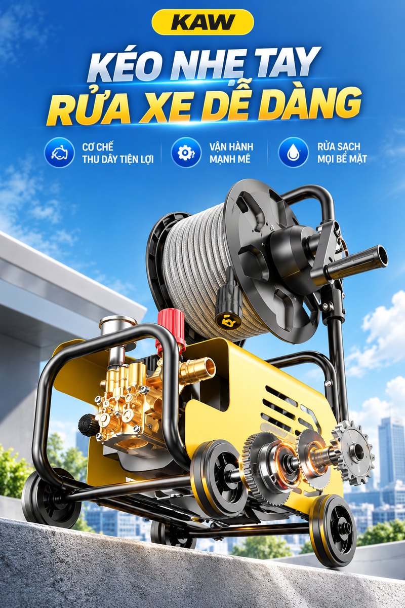 Kéo nhẹ tay, rửa xe dễ dàng