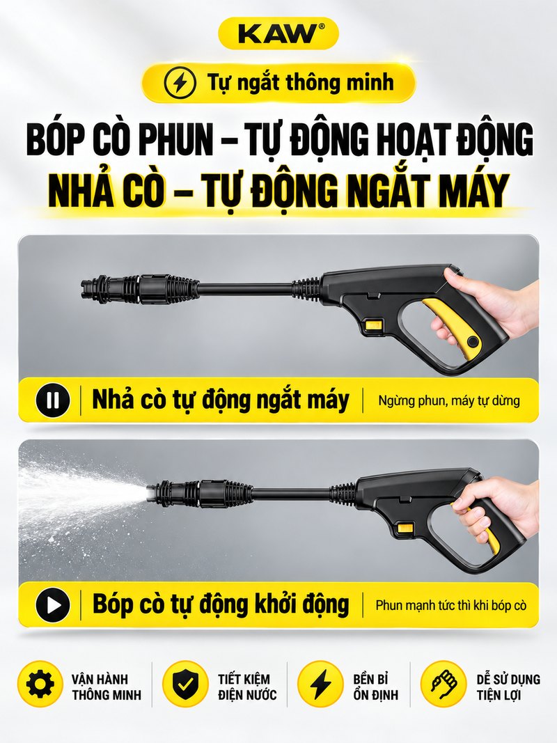 Bóp cò tự hoạt động, nhả cò tự ngắt máy