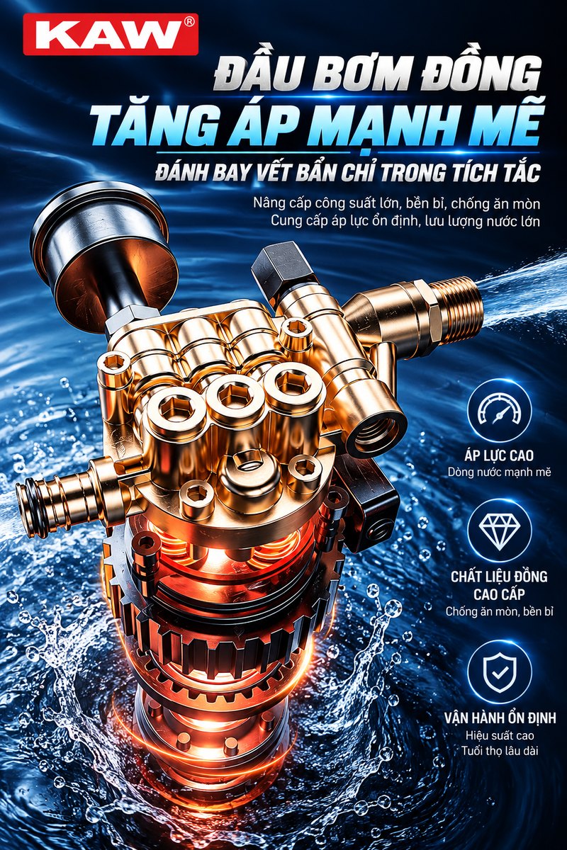 Đầu bơm đồng tăng áp mạnh mẽ