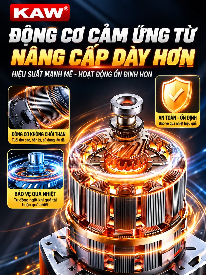 Động cơ cảm ứng từ nâng cấp dày hơn