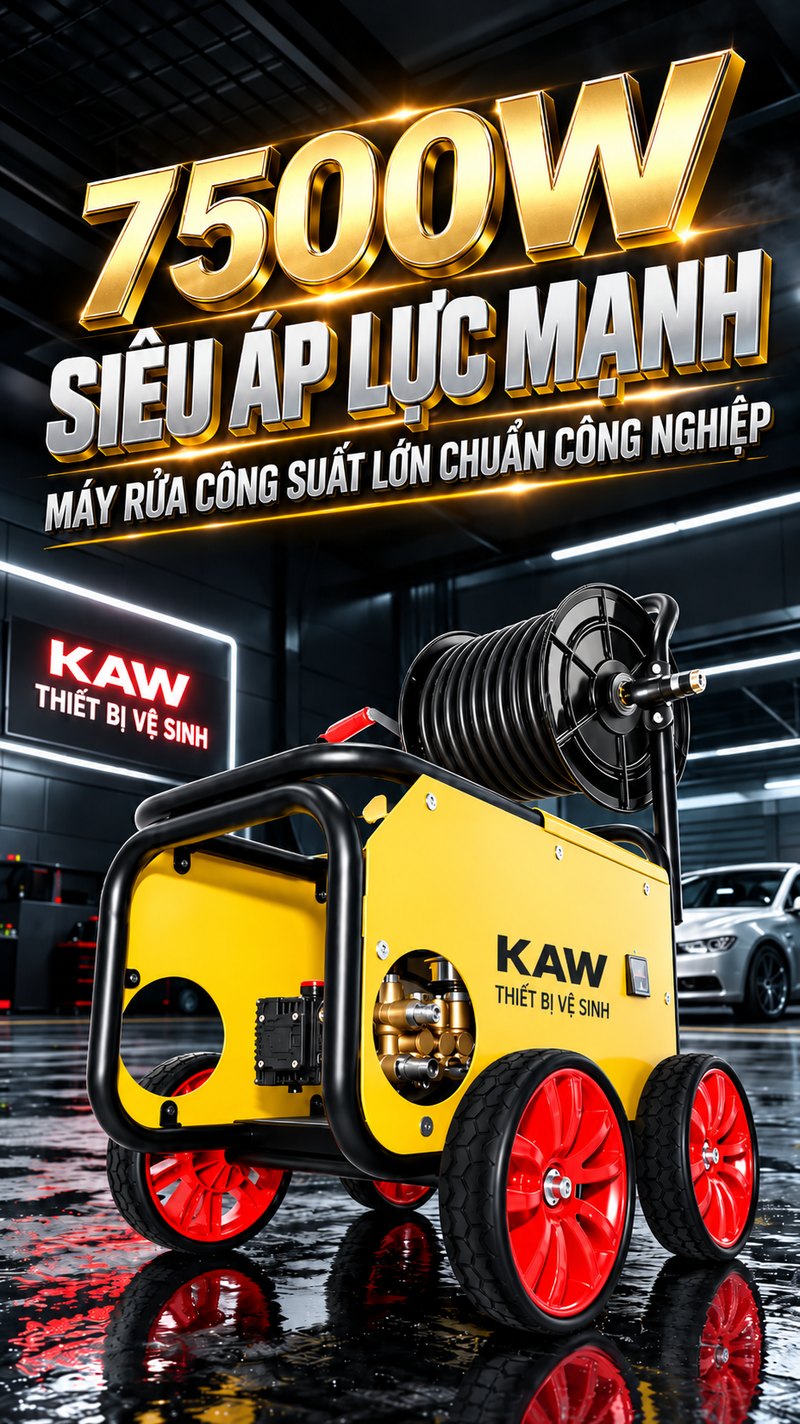 Máy rửa xe cao áp KAW SQ012 7500W siêu áp lực mạnh