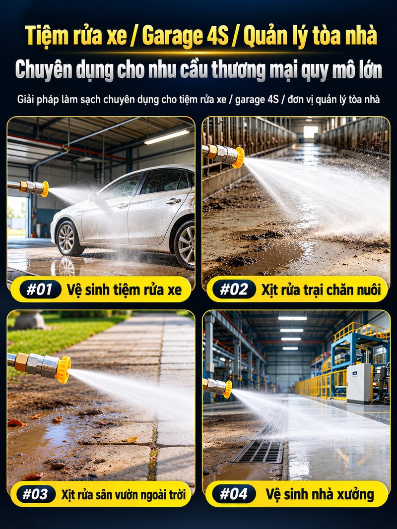 Chuyên dụng cho tiệm rửa xe, garage, quản lý tòa nhà
