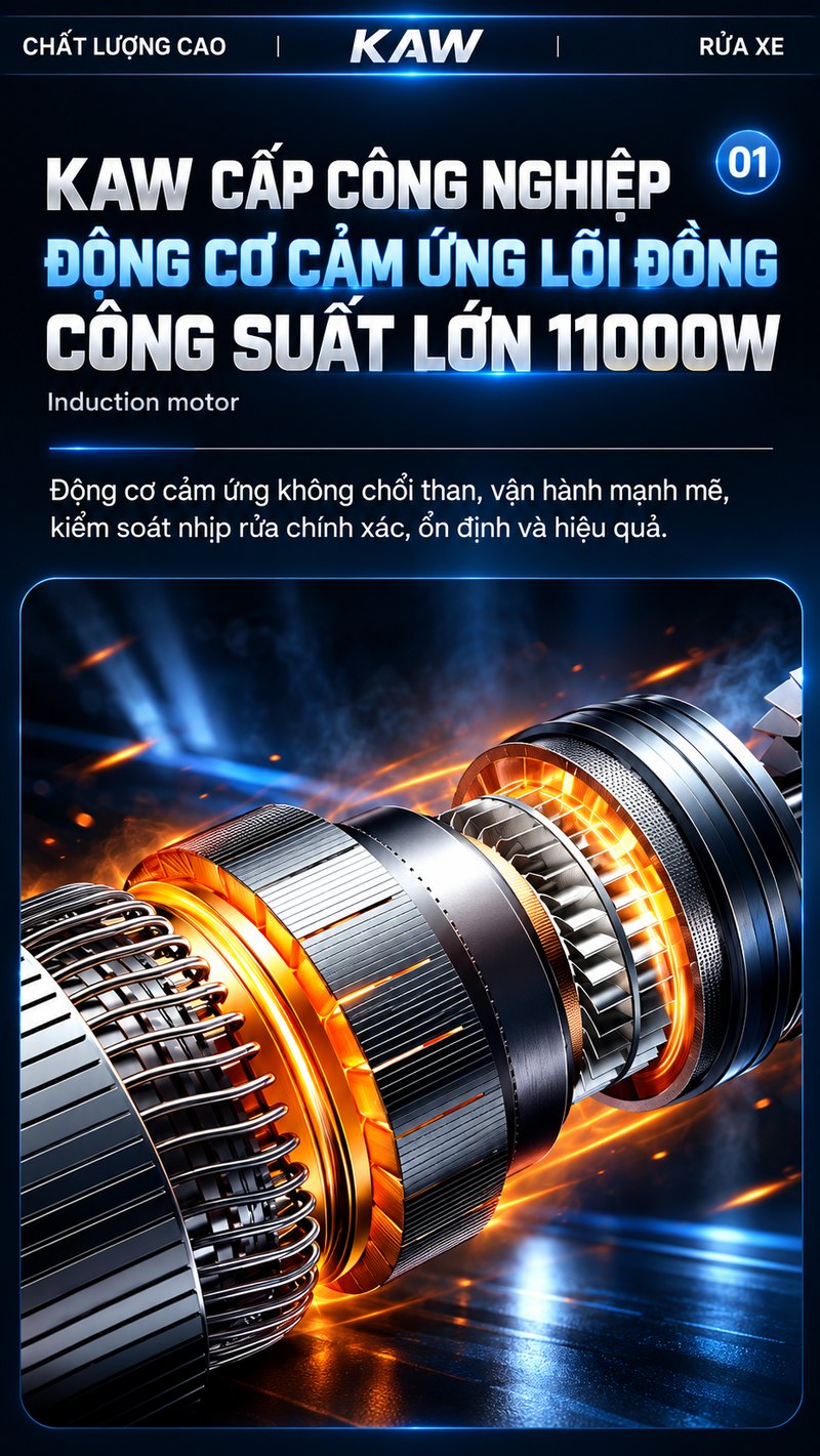 Động cơ cảm ứng lõi đồng công suất lớn