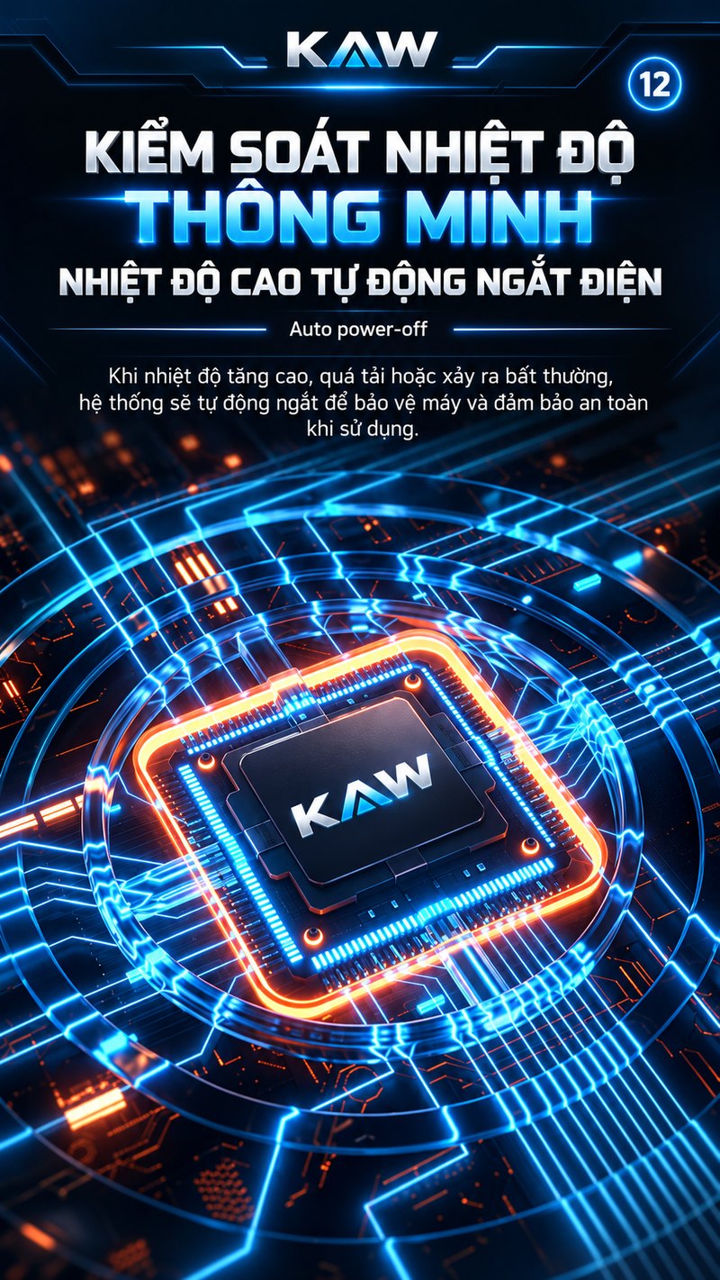 Kiểm soát nhiệt độ thông minh, tự ngắt điện