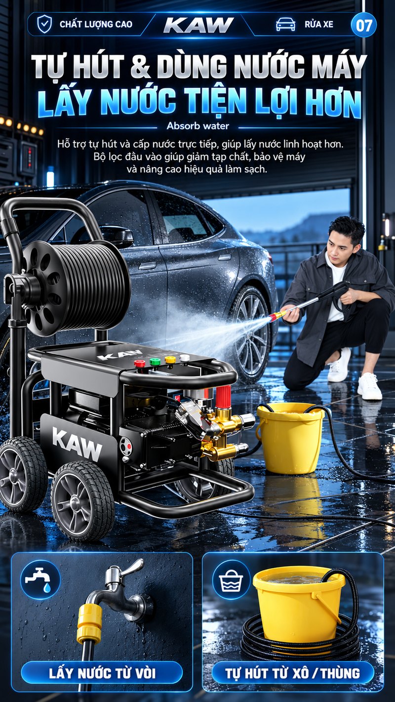 Tự hút và dùng nước máy tiện lợi