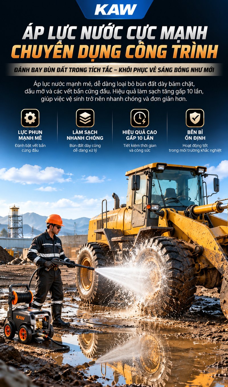 Áp lực nước cực mạnh chuyên dụng công trình