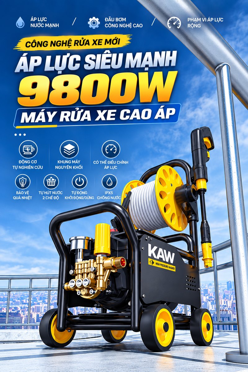 Áp lực siêu mạnh 9800W